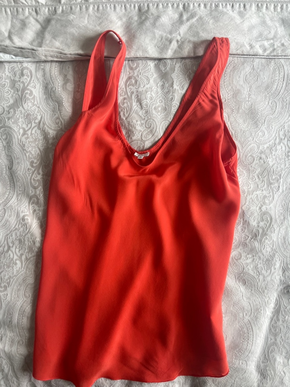 T. Babaton Silk Tank Top in persimmon orange